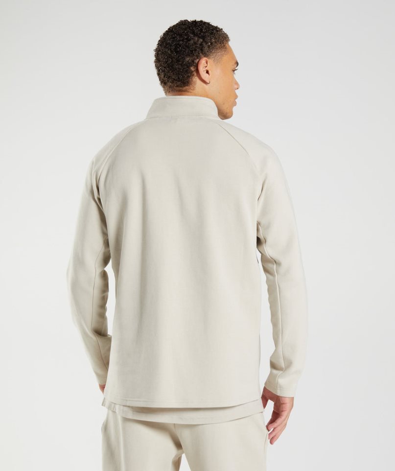 Men's Gymshark Rest Day 1/4 Zip Sweatshirts Cream | CA 13ADN6